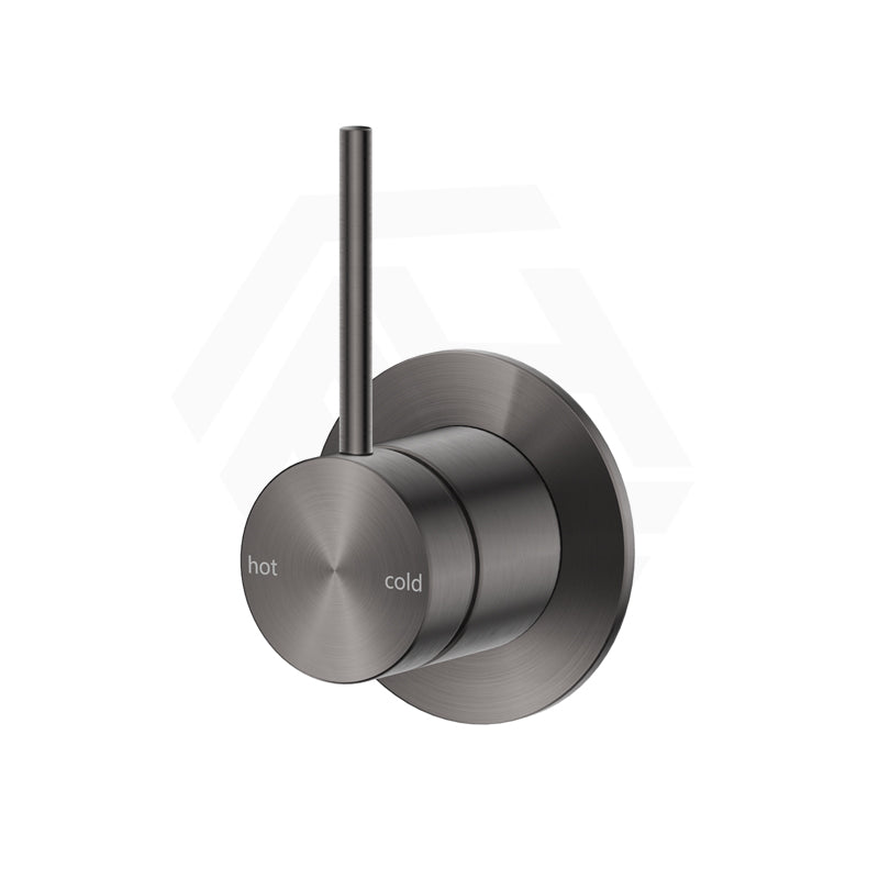 Bella Vista Mica Round Stainless Steel Shower Wall Mixer with Upwards Handle Gunmetal Grey
