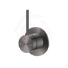 Bella Vista Mica Round Stainless Steel Shower Wall Mixer with Upwards Handle Gunmetal Grey