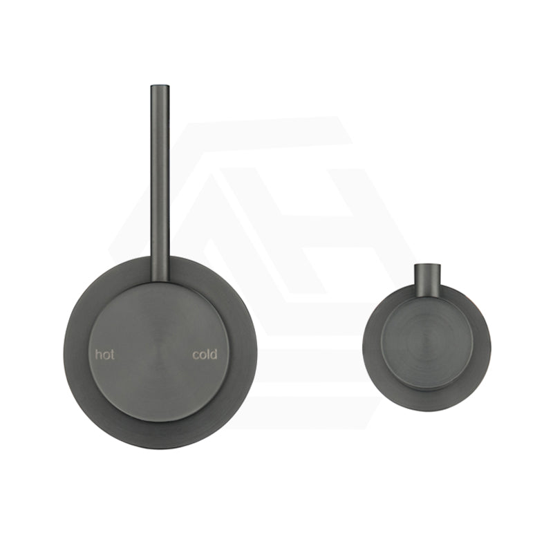 Bella Vista Mica Shower Wall Diverter Mixer Sideways Trim Kit Only with Upwards Handle Gunmetal Grey