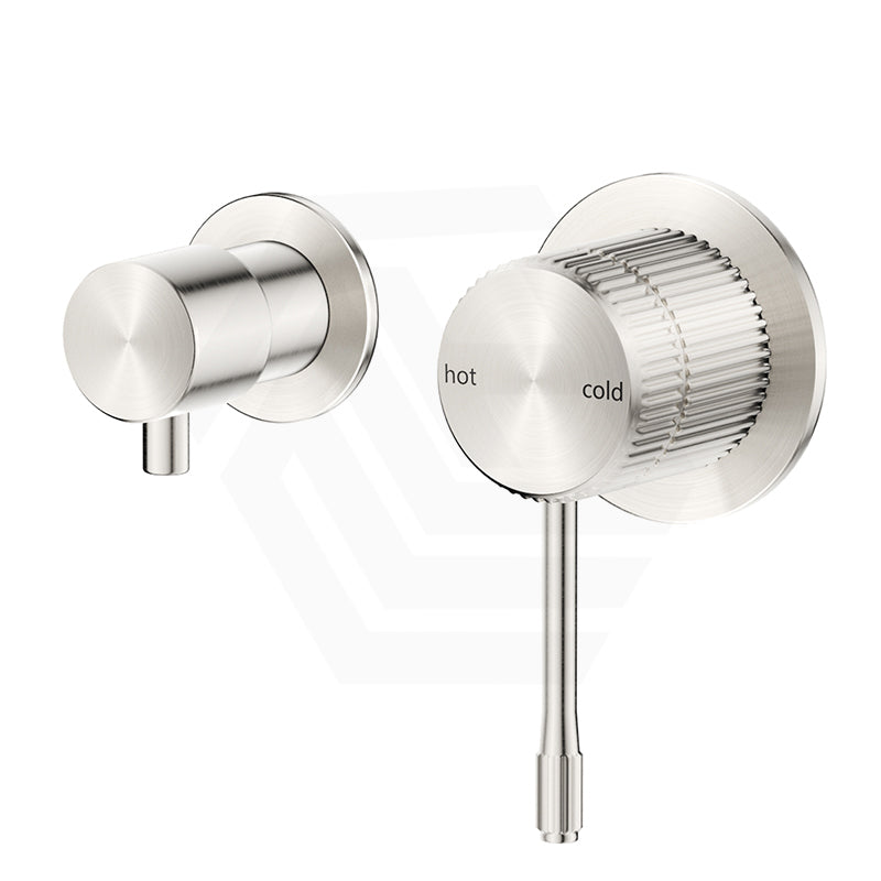 N#5(Nickel) Bella Vista Mica Fluted Stainless Steel Shower Wall Mixer Diverter Set