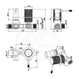 Bella Vista Mica Fluted Stainless Steel Shower Wall Mixer Diverter Set