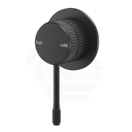 Matt Black Bella Vista Mica Fluted Round Stainless Steel Shower Mixer Wall Mounted