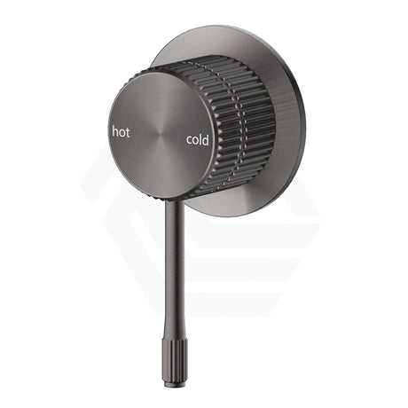 M#6(Gunmetal-Grey) Bella Vista Mica Fluted Round Stainless Steel Shower Mixer Wall Mounted