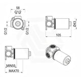 Bella Vista Kaza Round Brass Wall Mixer Variant Colour Available