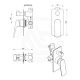 Bella Vista Kaza Rectangle Brass Wall Mixer with Diverter Variant Colour Available