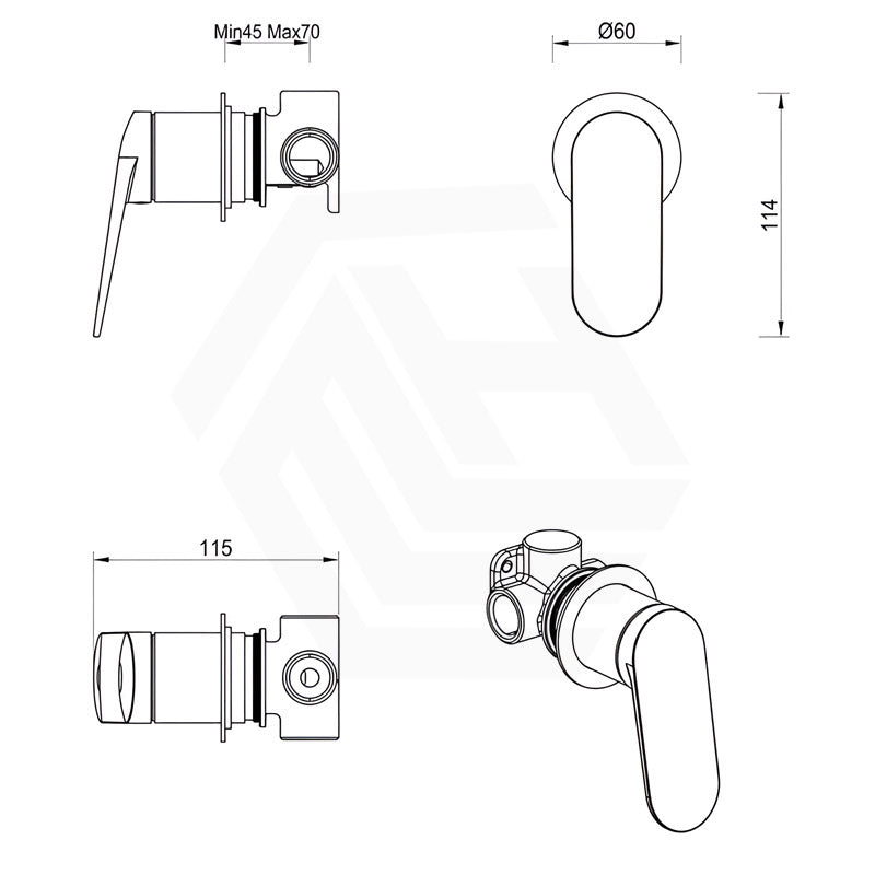 Bella Vista Lantra Round Solid Brass Wall Mixer Trim Kits Only for Shower and Bath Available In Colours