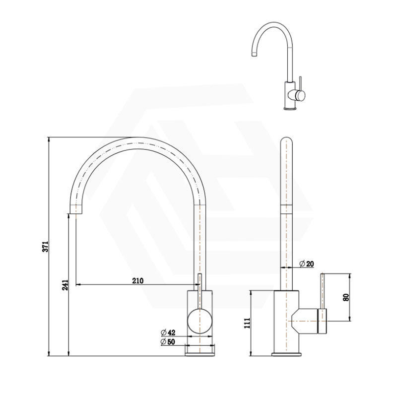 Bella Vista Mica Gooseneck Stainless Steel Sink Mixer Variant Colour Available