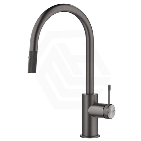 Bella Vista Mica Fluted Stainless Steel Pull-Out Gooseneck Sink Mixer Variant Colour Available