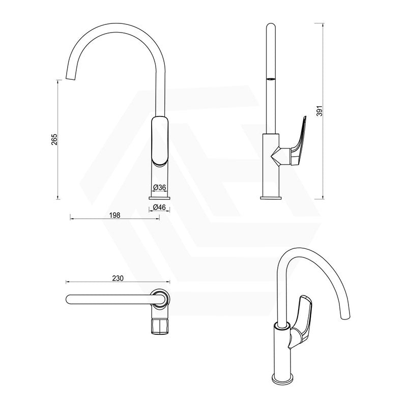 Bella Vista Kaza Sink Mixer Solid Brass for Kitchen Available in Variant Colors