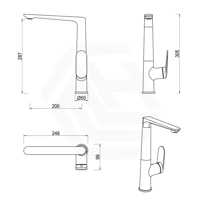 Bella Vista Lantra Solid Brass Kitchen Sink Mixer Variant Colour Available