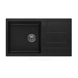 860x500x205mm Bella Vista Fomos Granite Stone Kitchen Sink with Drainer Board Single Bowl Top/Undermount
