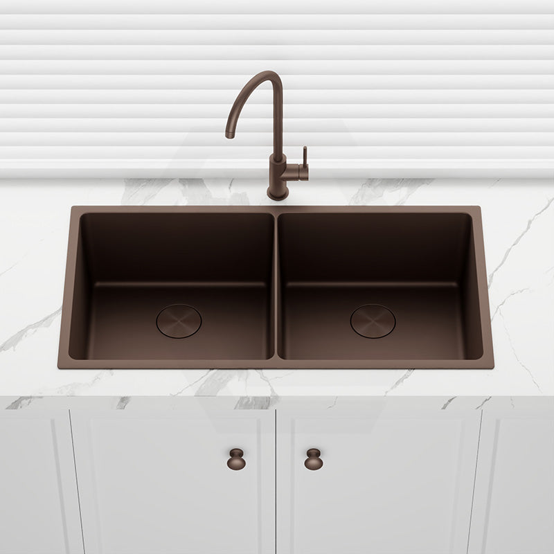 760x440x250mm Bella Vista Luminare 1.2mm Top/Undermount Double Bowls Kitchen Sink Stainless Steel - Colour Available