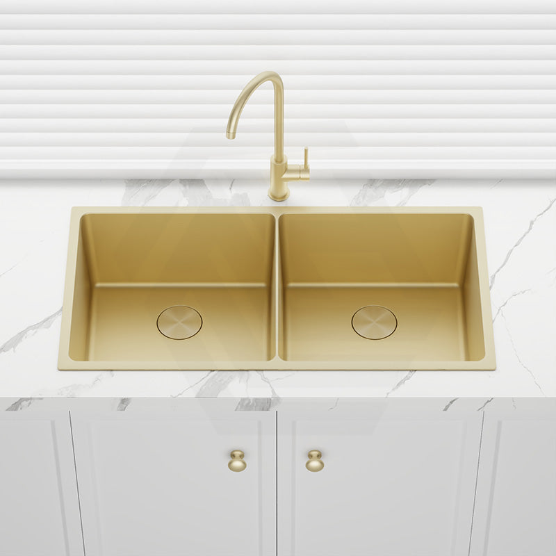 760x440x250mm Bella Vista Luminare 1.2mm Top/Undermount Double Bowls Kitchen Sink Stainless Steel - Colour Available