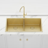 760x440x250mm Bella Vista Luminare 1.2mm Top/Undermount Double Bowls Kitchen Sink Stainless Steel - Colour Available