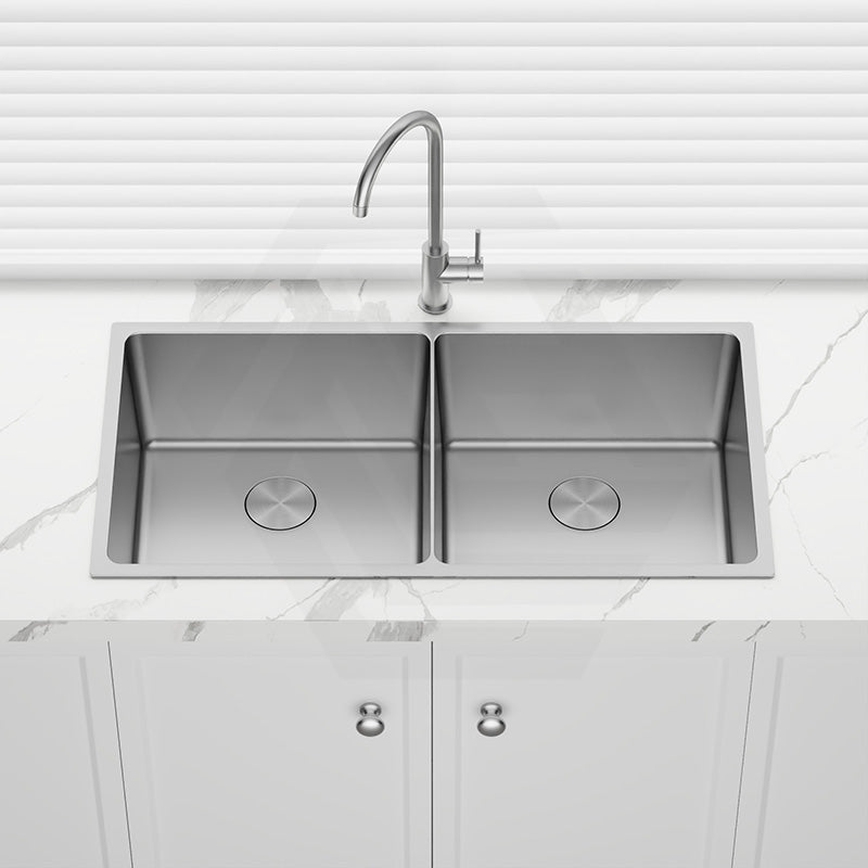 760x440x250mm Bella Vista Luminare 1.2mm Top/Undermount Double Bowls Kitchen Sink Stainless Steel - Colour Available