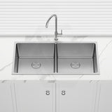 760x440x250mm Bella Vista Luminare 1.2mm Top/Undermount Double Bowls Kitchen Sink Stainless Steel - Colour Available