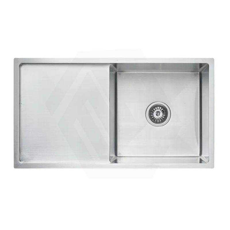 800x440x250mm Bella Vista Luminare 1.2mm Top/Undermount Single Bowl Kitchen Sink with Drainer Board Stainless Steel
