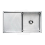 800x440x250mm Bella Vista Luminare 1.2mm Top/Undermount Single Bowl Kitchen Sink with Drainer Board Stainless Steel