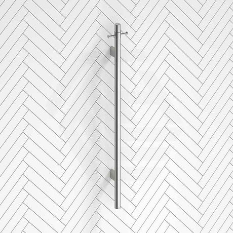 Bella Vista Mica 12V 950mm Stainless Steel Vertical Single Heated Towel Rail for Bathroom Variant Color Available