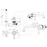 Bella Vista Mica Heritage 185mm Stainless Steel Wall Mixer with Spout Variant Colour Available