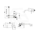 Bella Vista Mica Wall Mixer with Spout Rectangle Back Plate 1P TRIM KIT Only Variant Colors Available