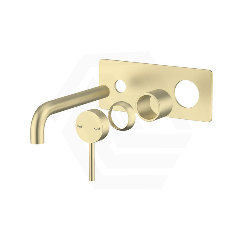 Bella Vista Mica 185mm Stainless Steel Wall Mixer with Spout Rectangle Back Plate Variant Colour Available