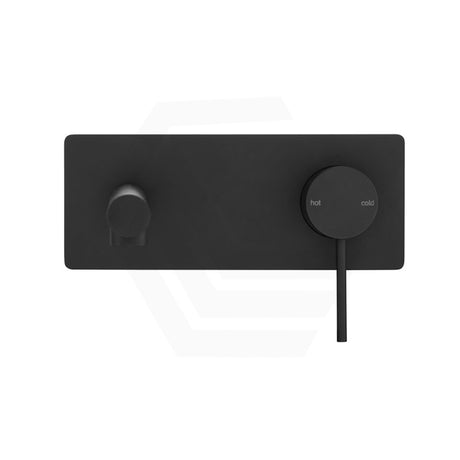 Bella Vista Mica Wall Mixer with Straight Spout Rectangle Back Plate 1P TRIM KIT Only Black