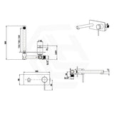 Bella Vista Mica Wall Mixer with Straight Spout Rectangle Back Plate 1P TRIM KIT Only Variant Colors Available