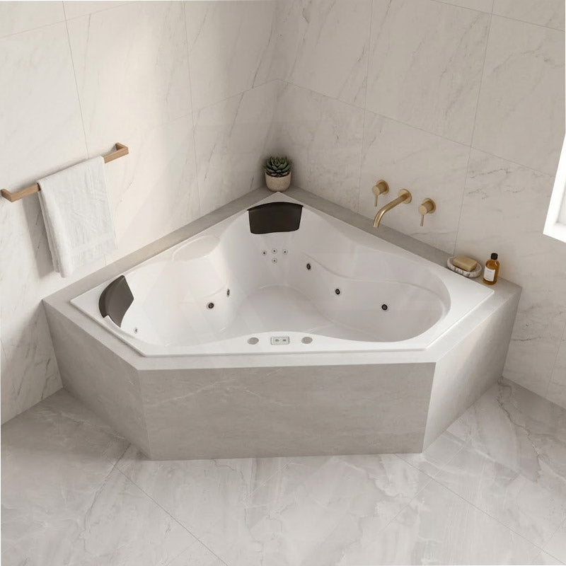 Broadway Alcazar Spa Bathtub Corner Drop-in Tub 1510x1510x500mm - Gloss White