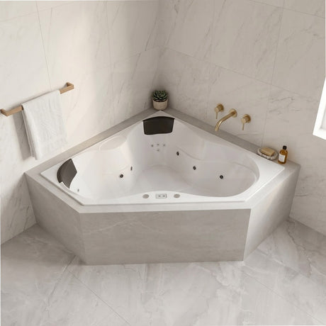 Broadway Alcazar Spa Bathtub Corner Drop-in Tub 1510x1510x500mm - Gloss White