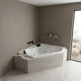 Broadway Alcazar Spa Bathtub Corner Drop-in Tub 1510x1510x500mm - Gloss White