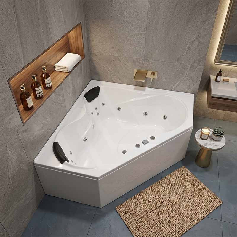 Broadway Alcazar Spa Bathtub Corner Drop-in Tub 1510x1510x500mm - Gloss White