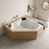Broadway Alcazar Spa Bathtub Corner Drop-in Tub 1510x1510x500mm - Gloss White