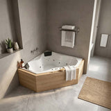 Broadway Alcazar Spa Bathtub Corner Drop-in Tub 1510x1510x500mm - Gloss White