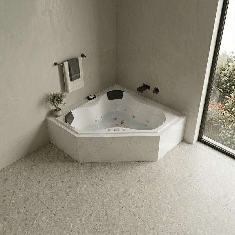 Broadway Alcazar Spa Bathtub Corner Drop-in Tub 1510x1510x500mm - Gloss White