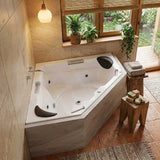 Broadway Alhambra Spa Bathtub Corner Drop-in Tub with Jets 1490x1490x550mm - Gloss White