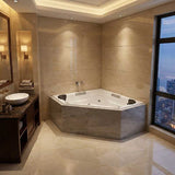 Broadway Alhambra Spa Bathtub Corner Drop-in Tub with Jets 1490x1490x550mm - Gloss White