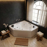 Broadway Alhambra Spa Bathtub Corner Drop-in Tub with Jets 1490x1490x550mm - Gloss White