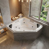 Broadway Alhambra Spa Bathtub Corner Drop-in Tub with Jets 1490x1490x550mm - Gloss White