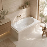 Broadway Alita Bath Rectangle Acrylic Drop In Bathtub 1360x700x470mm - Gloss White