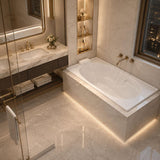 Broadway Alita Bath Rectangle Acrylic Drop In Bathtub 1360x700x470mm - Gloss White