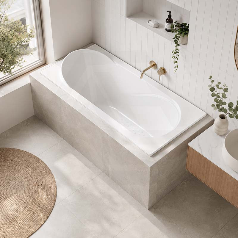 Broadway Allura Bath Rectangle Acrylic Drop In Bathtub 1220/1530/1670/1800mm - Gloss White