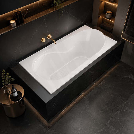 Broadway Allura Bath Rectangle Acrylic Drop In Bathtub 1220/1530/1670/1800mm - Gloss White