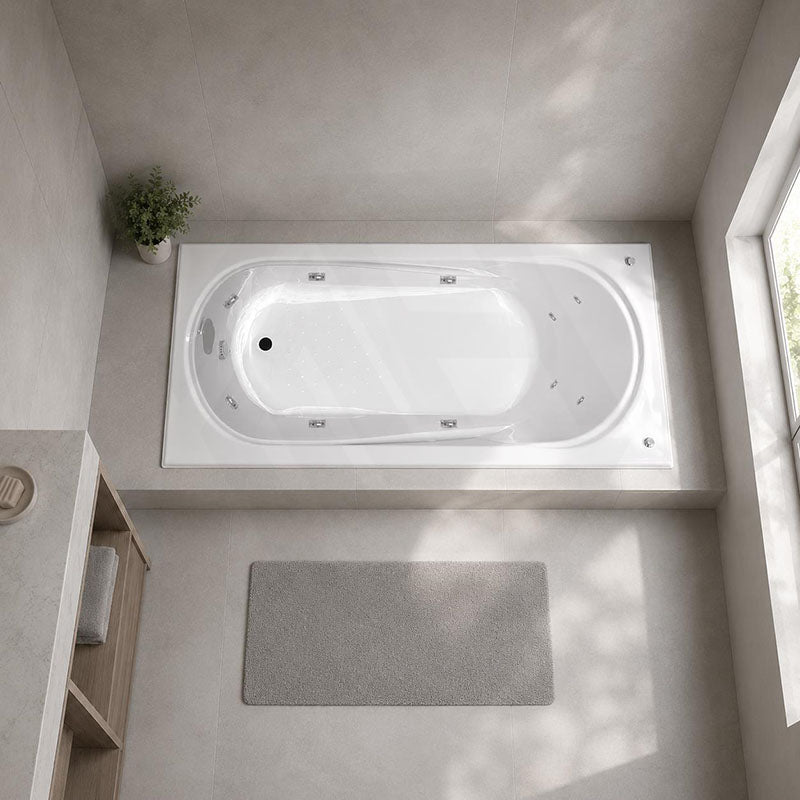 Broadway Allura Spa Bathtub Rectangula Drop-in Tub 1530/1670/1800x740x450mm - Gloss White