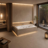 Broadway Allura Spa Bathtub Rectangula Drop-in Tub 1530/1670/1800x740x450mm - Gloss White