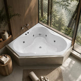 Broadway Almina Spa Bathtub Corner Drop-in Tub with Jets 1285x1285x455mm - Gloss White