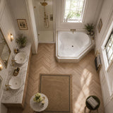 Broadway Almina&Zamora Bath Clover Acrylic Corner Drop In Bathtub 1285/1485mm - Gloss White