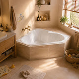 Broadway Almina&Zamora Bath Clover Acrylic Corner Drop In Bathtub 1285/1485mm - Gloss White