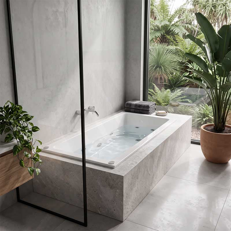 Broadway Alpha Spa Bathtub Rectangula Drop-in Tub 1490/1700/1800x750x470mm
