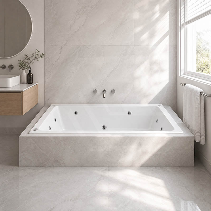Broadway Alpha Spa Bathtub Rectangula Drop-in Tub 1490/1700/1800x750x470mm